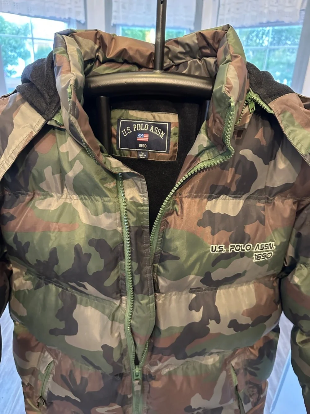NWT Mens US Polo Camo Puffer Jacket Large